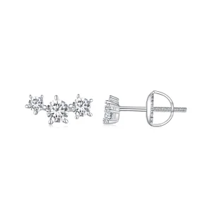 (image for) Pandora Style Moissanite Studs Earrings(One Certificate) - MSE034