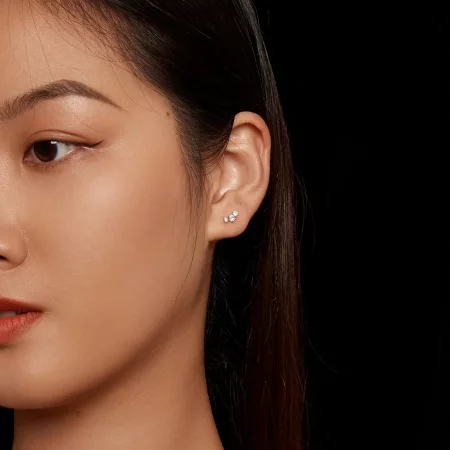 Pandora Style Moissanite Studs Earrings(One Certificate) - MSE034