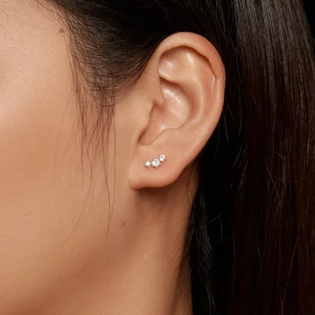 Pandora Style Moissanite Studs Earrings(One Certificate) - MSE034