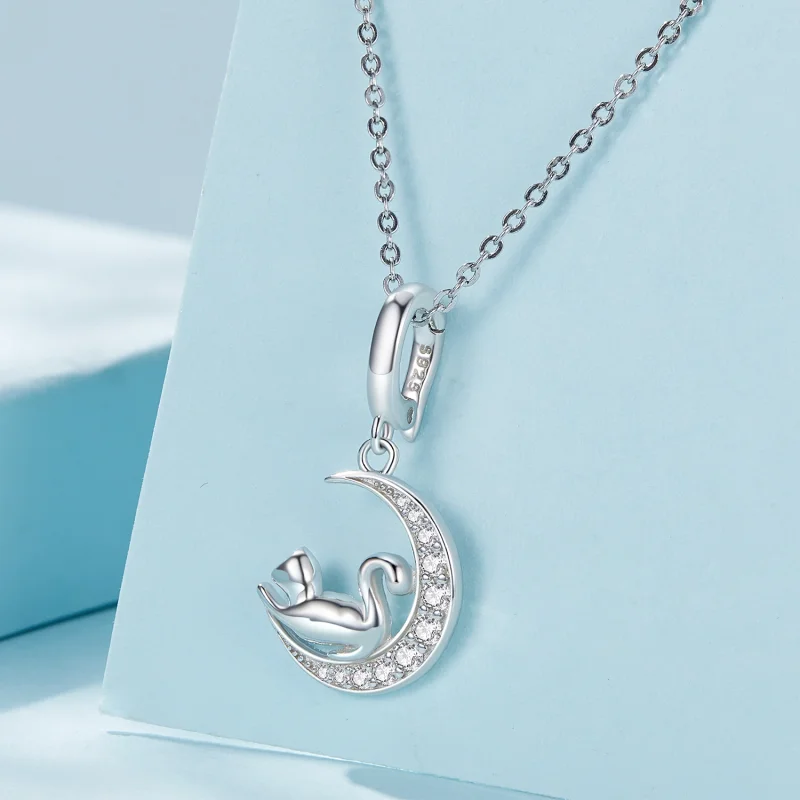 (image for) Pandora Style Moon and Cat Dangle - SCC2571 - View 3