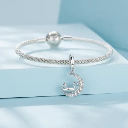 Pandora Style Moon and Cat Dangle - SCC2571