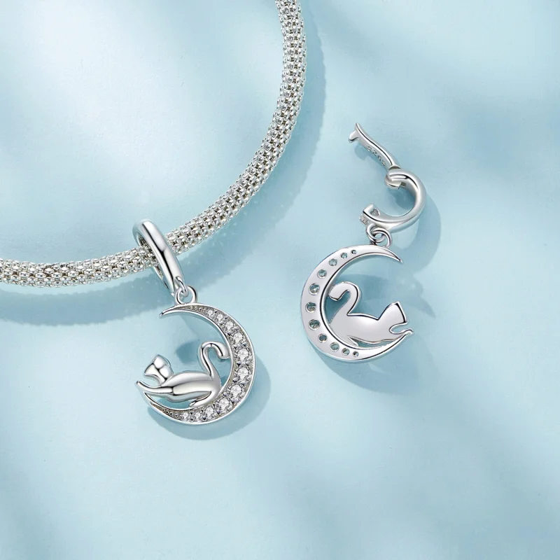 (image for) Pandora Style Moon and Cat Dangle - SCC2571 - View 5