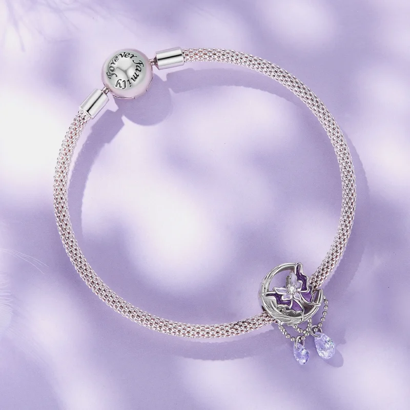 (image for) Pandora Style Moon Butterfly Charm - SCC2545 - View 3