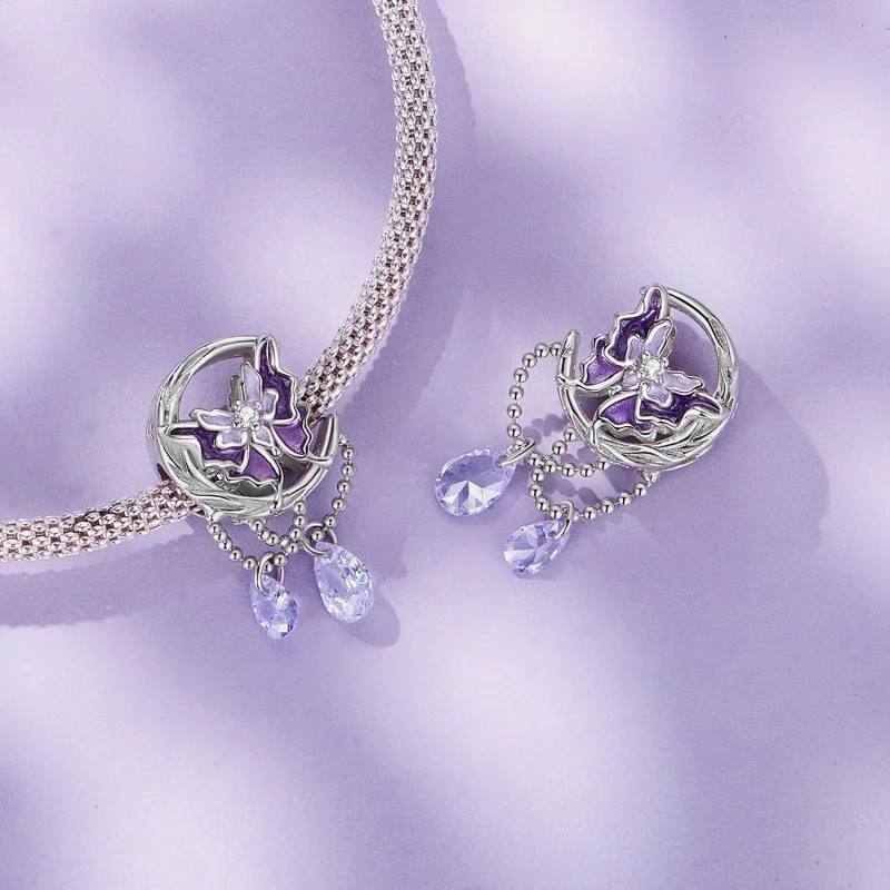 (image for) Pandora Style Moon Butterfly Charm - SCC2545 - View 4