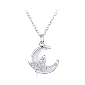 Pandora Style Moon Butterfly Necklace - BSN353 Pandora Style Moon Butterfly Necklace - BSN353