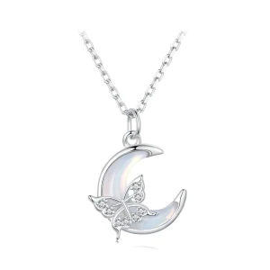 (image for) Pandora Style Moon Butterfly Necklace - BSN353