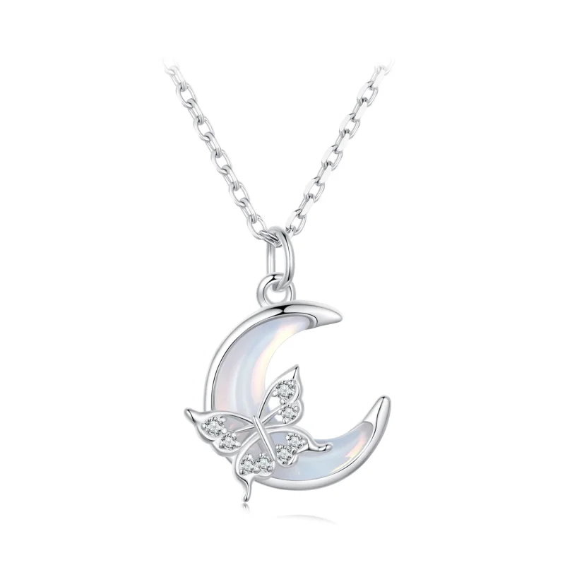 (image for) Pandora Style Moon Butterfly Necklace - BSN353 - Product Image