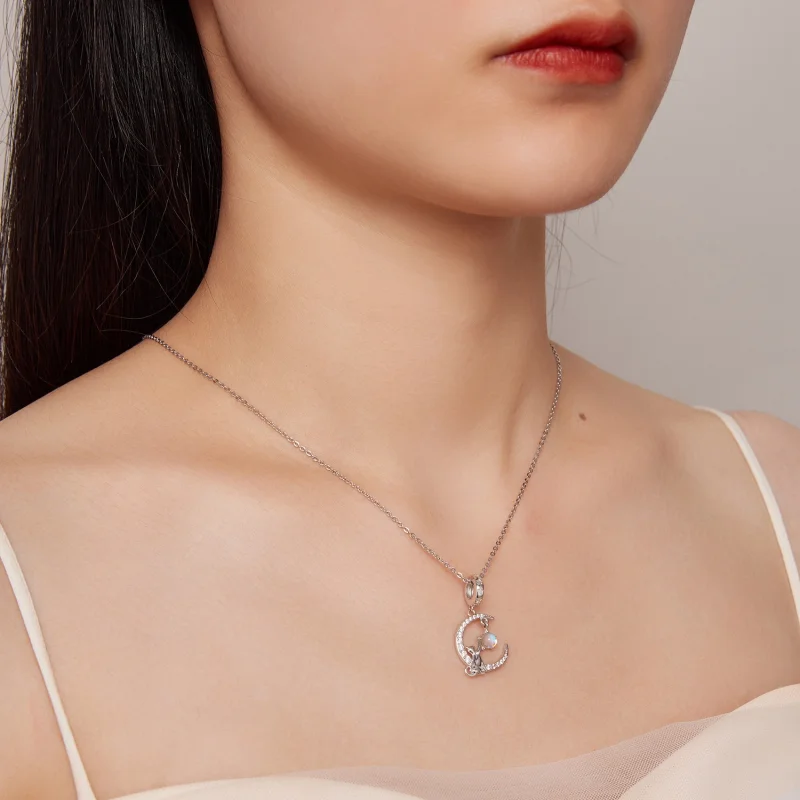 (image for) Pandora Style Moon Cat Dangle - BSC810 - View 7