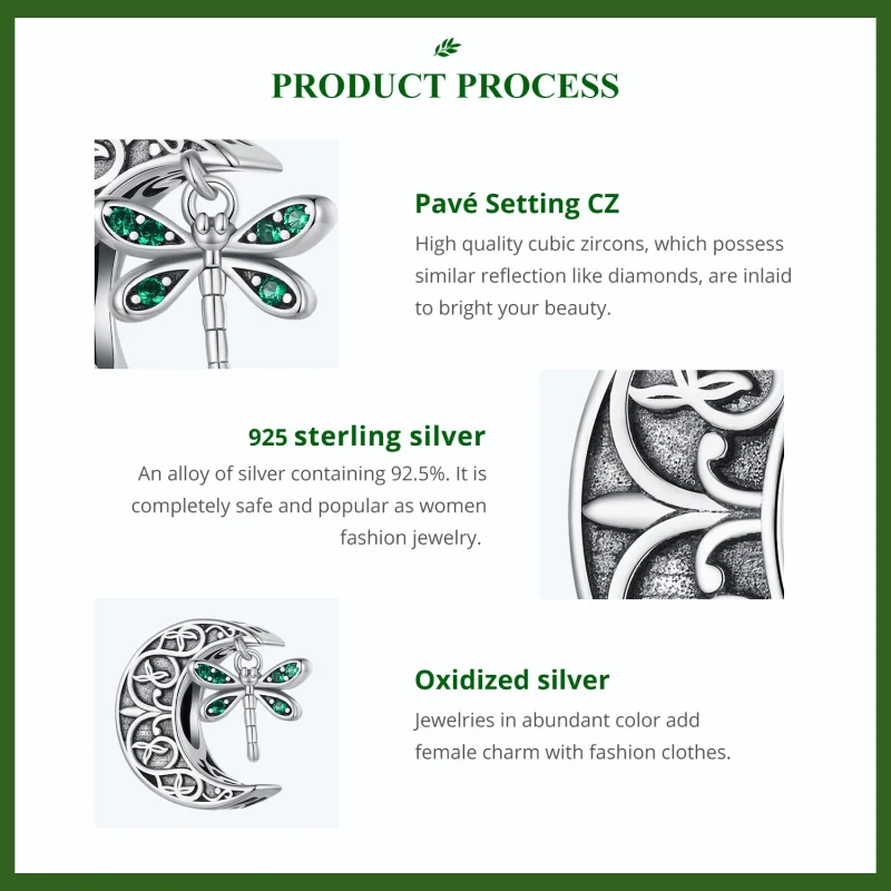 (image for) Pandora Style Moon Dragonfly Charm - SCC2605 - View 5