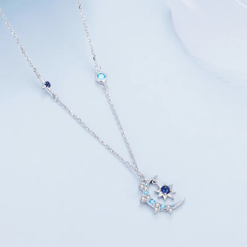 (image for) Pandora Style Moon Starburst Necklace - BSN347 - View 2