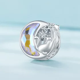 Pandora Style Moonlight Cat Charm - SCC2538 Pandora Style Moonlight Cat Charm - SCC2538