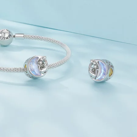 Pandora Style Moonlight Cat Charm - SCC2538