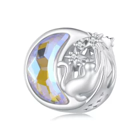 Pandora Style Moonlight Cat Charm - SCC2538 Pandora Style Moonlight Cat Charm - SCC2538