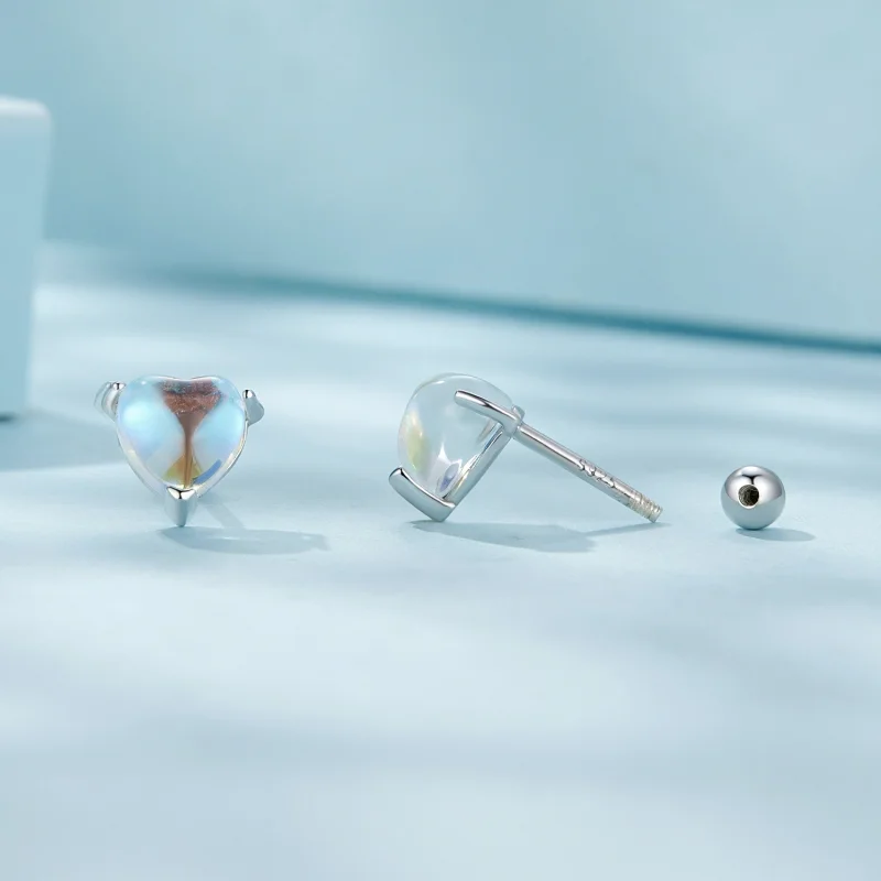 (image for) Pandora Style Moonstone Studs Earrings - SCE1629 - View 4