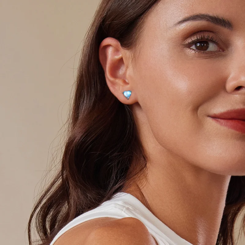 (image for) Pandora Style Moonstone Studs Earrings - SCE1629 - View 9