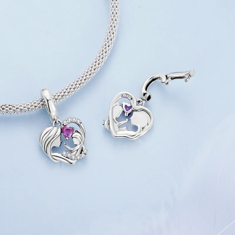 (image for) Pandora Style Mother and Son Hug Dangle - BSC901 - View 4
