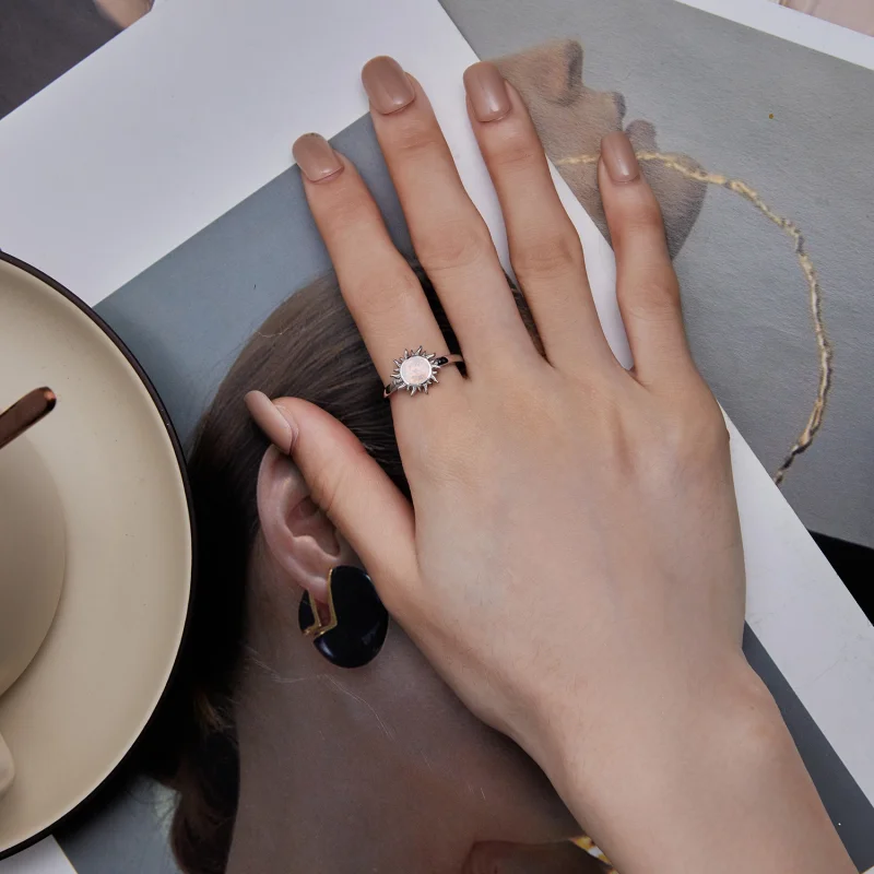 (image for) Pandora Style Opal Sun Open Ring - BSR398 - View 5