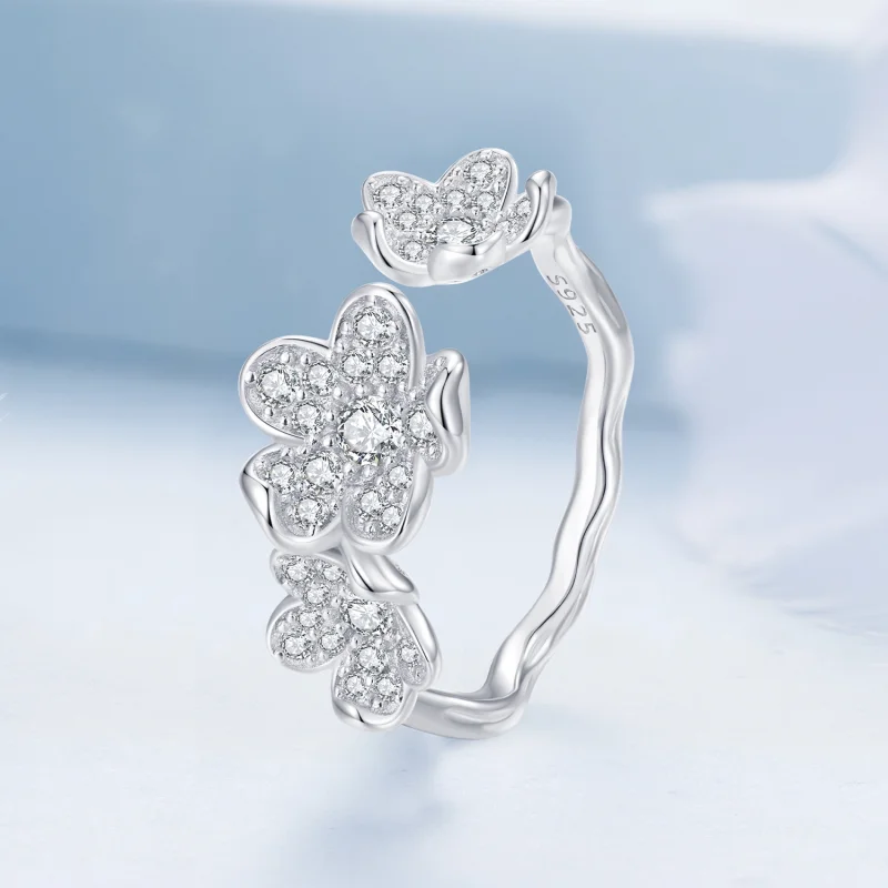 (image for) Pandora Style Open Ring Full of Flowers - BSR447 - View 2