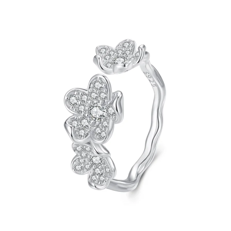 (image for) Pandora Style Open Ring Full of Flowers - BSR447 - Product Image