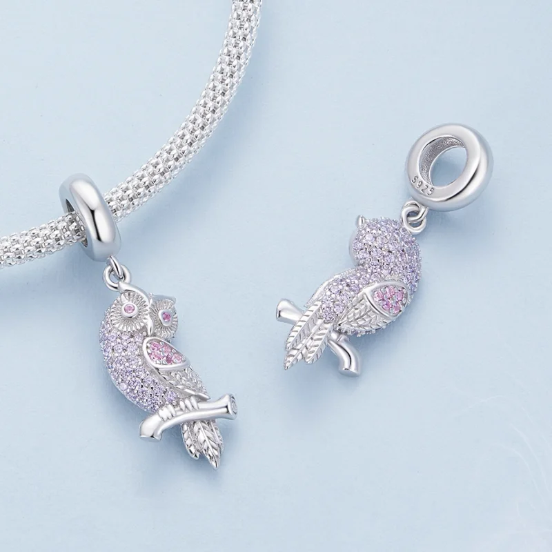 (image for) Pandora Style Owl Dangle - BSC832 - View 4