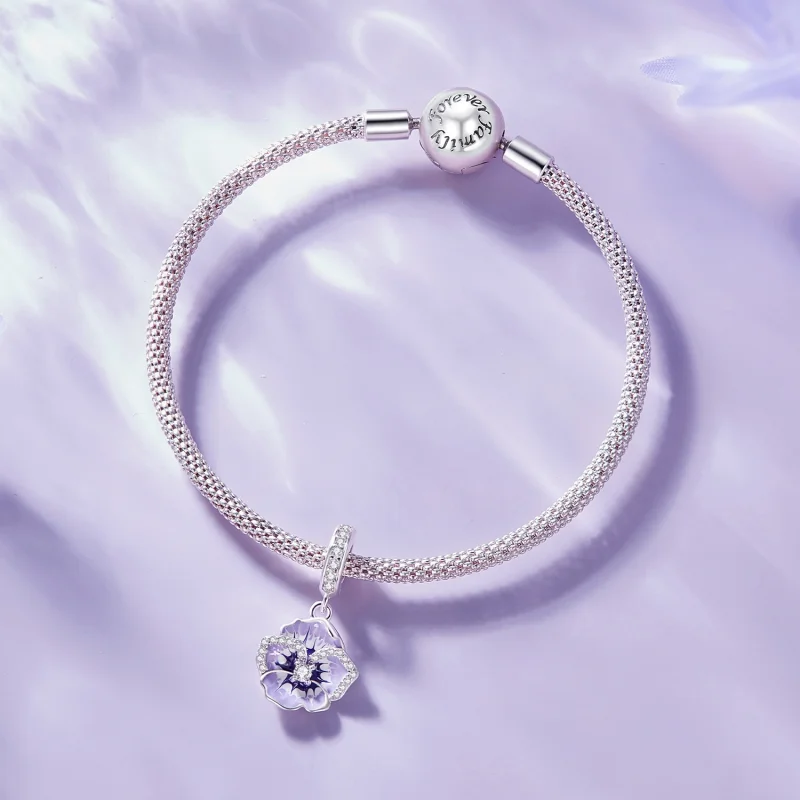 (image for) Pandora Style Pansy Dangle - SCC2583 - View 7