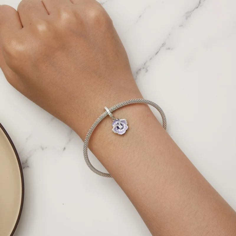 (image for) Pandora Style Pansy Dangle - SCC2583 - View 9