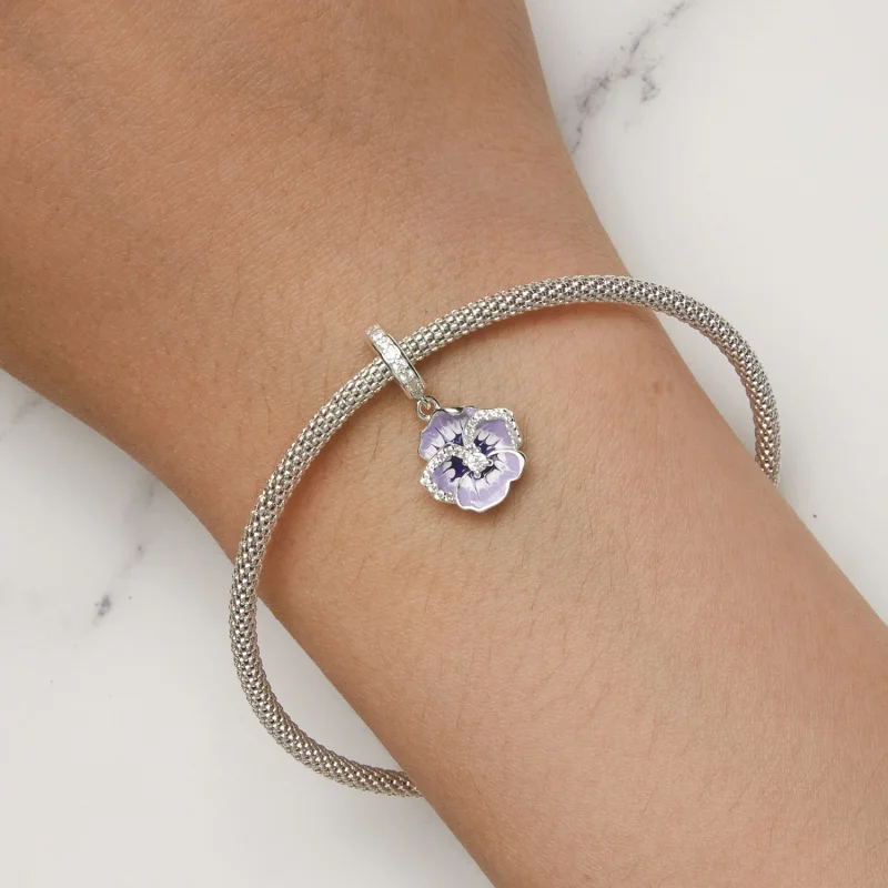 (image for) Pandora Style Pansy Dangle - SCC2583 - View 10