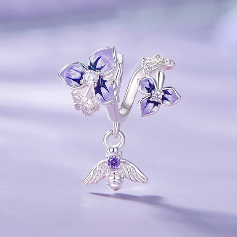 (image for) Pandora Style Pansy Dangle - SCC2584 - View 2