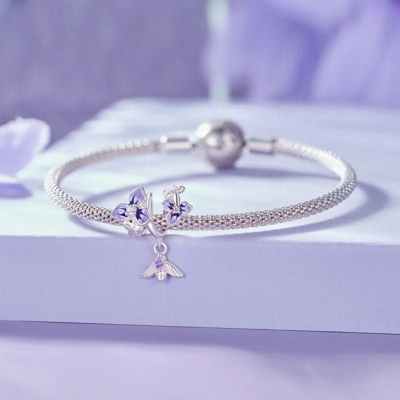 (image for) Pandora Style Pansy Dangle - SCC2584 - View 5