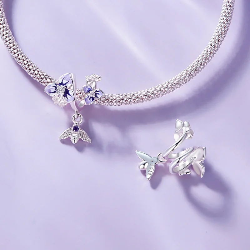 (image for) Pandora Style Pansy Dangle - SCC2584 - View 6