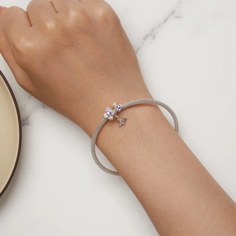 (image for) Pandora Style Pansy Dangle - SCC2584 - View 8