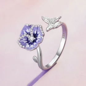 Pandora Style Pansy Ring - BSR452-E Pandora Style Pansy Ring - BSR452-E