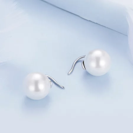 Pandora Style Pearl Stud Earrings - BSE857