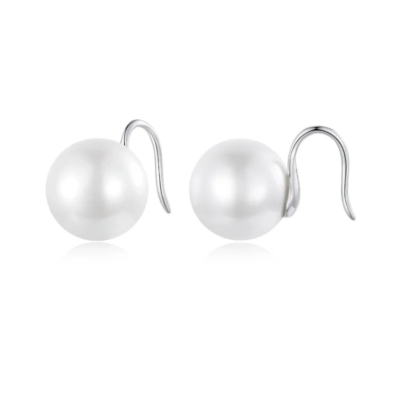 (image for) Pandora Style Pearl Stud Earrings - BSE857 - Product Image