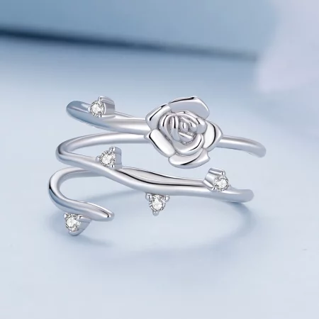 Pandora Style Personalized Versatile Rose Vine Ring - BSR404