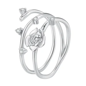 (image for) Pandora Style Personalized Versatile Rose Vine Ring - BSR404
