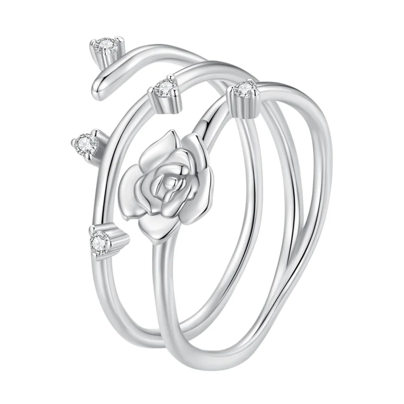 (image for) Pandora Style Personalized Versatile Rose Vine Ring - BSR404 - Product Image