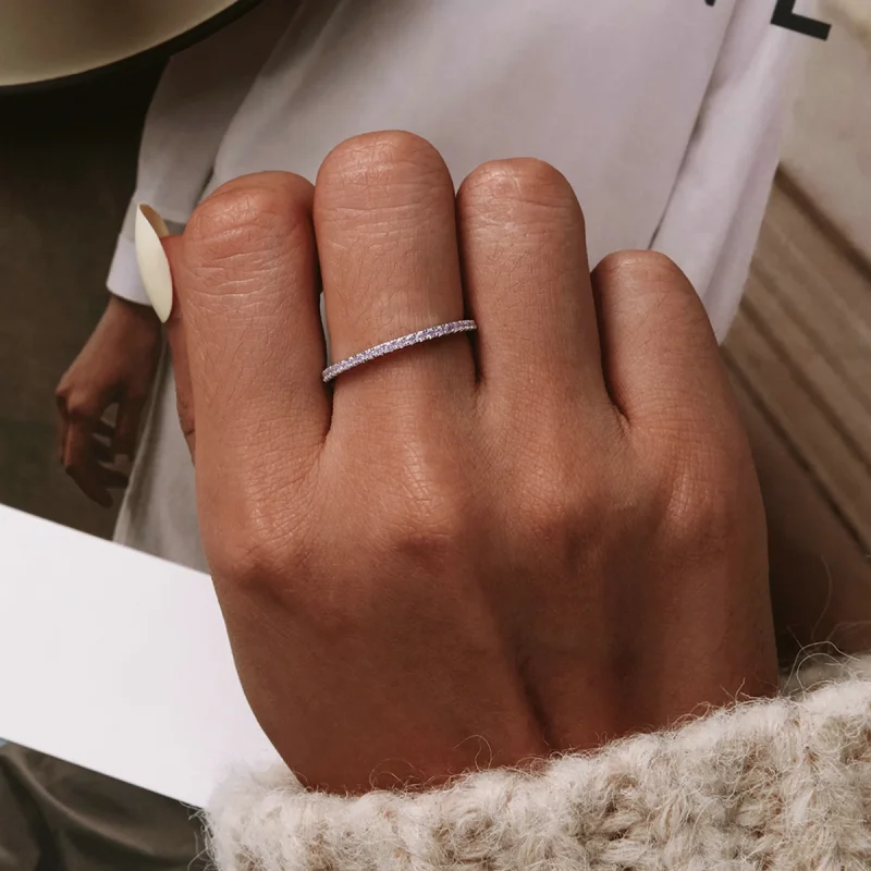 (image for) Pandora Style Pink Diamond Ring - SCR066-J - View 2