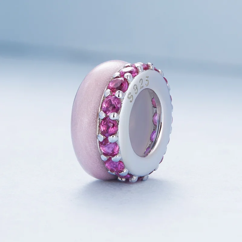 (image for) Pandora Style Pink Double Layer Silicone Spacer - BSC883-PK - View 2