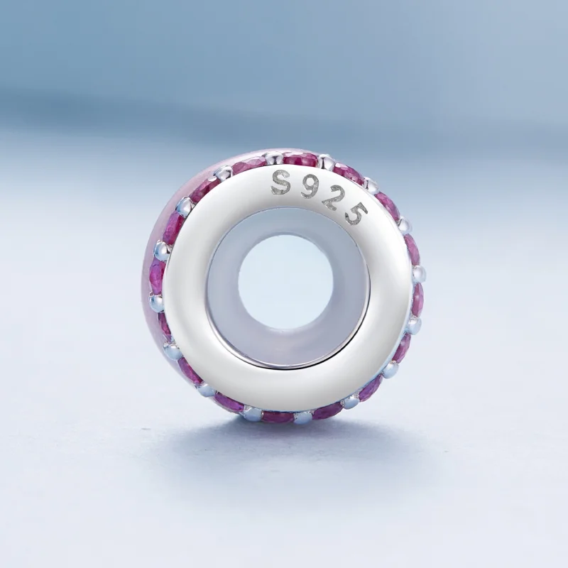 (image for) Pandora Style Pink Double Layer Silicone Spacer - BSC883-PK - View 3