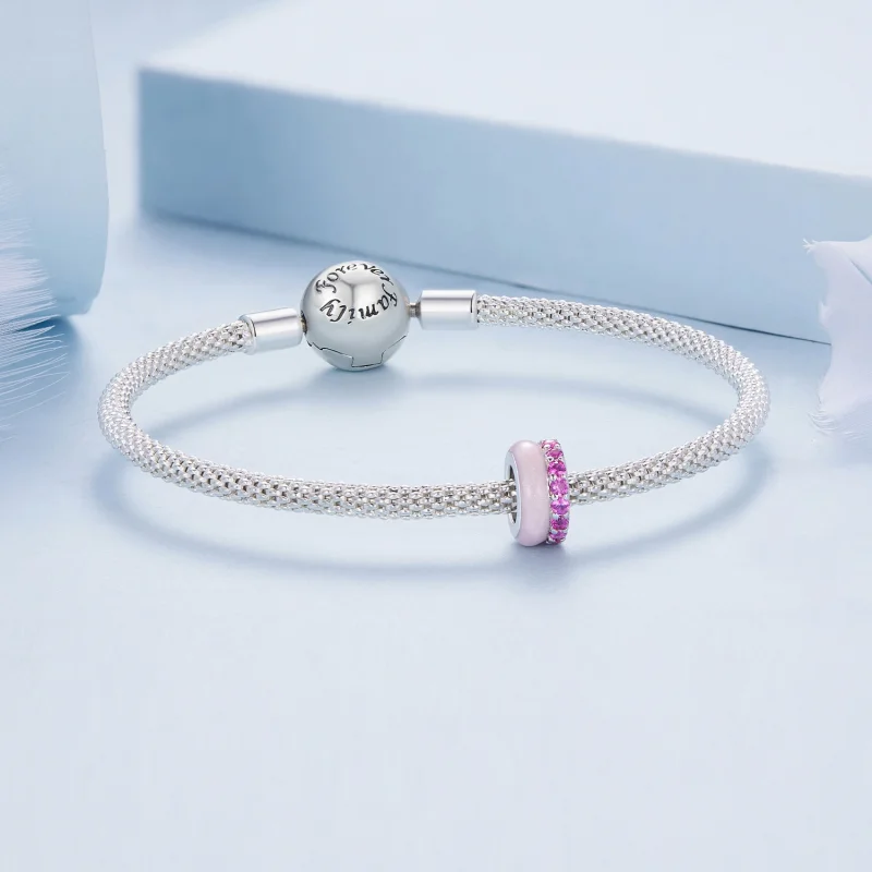 (image for) Pandora Style Pink Double Layer Silicone Spacer - BSC883-PK - View 5