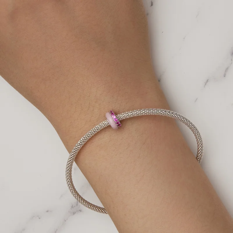 (image for) Pandora Style Pink Double Layer Silicone Spacer - BSC883-PK - View 7