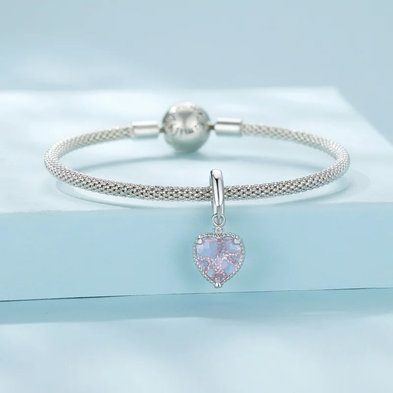 (image for) Pandora Style Pink Heart Dangle - SCC2594 - View 3