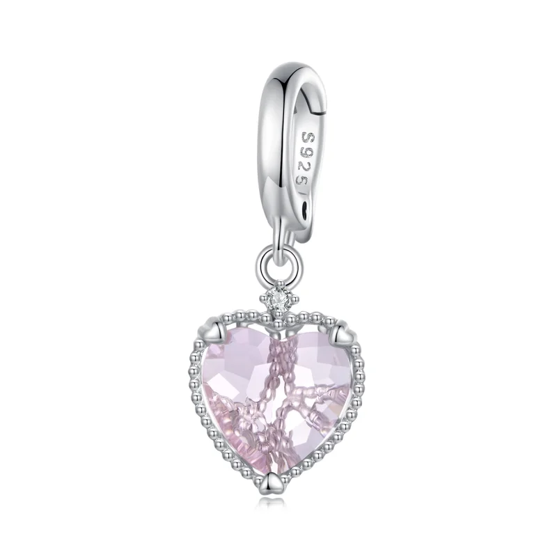(image for) Pandora Style Pink Heart Dangle - SCC2594 - Product Image