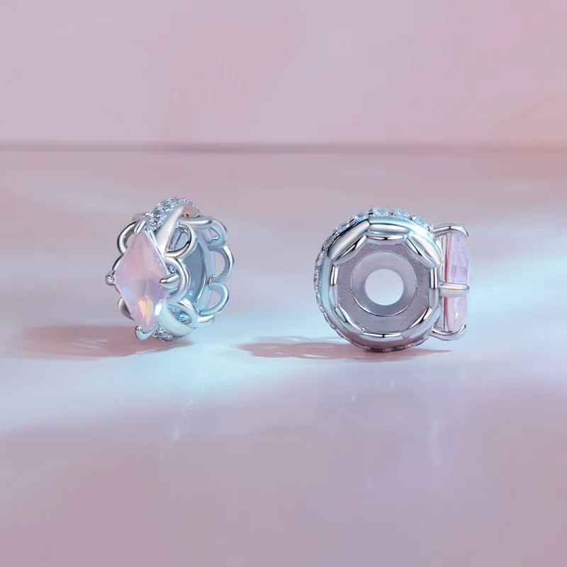 (image for) Pandora Style Pink Lace Silicone Spacer - SCC2642 - View 3