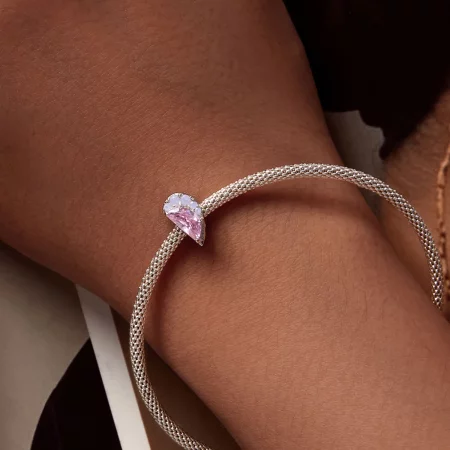 Pandora Style Pink Sisters Heart Charm - SCC2641