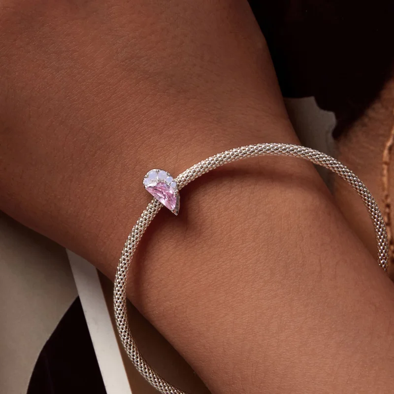 (image for) Pandora Style Pink Sisters Heart Charm - SCC2641 - View 3