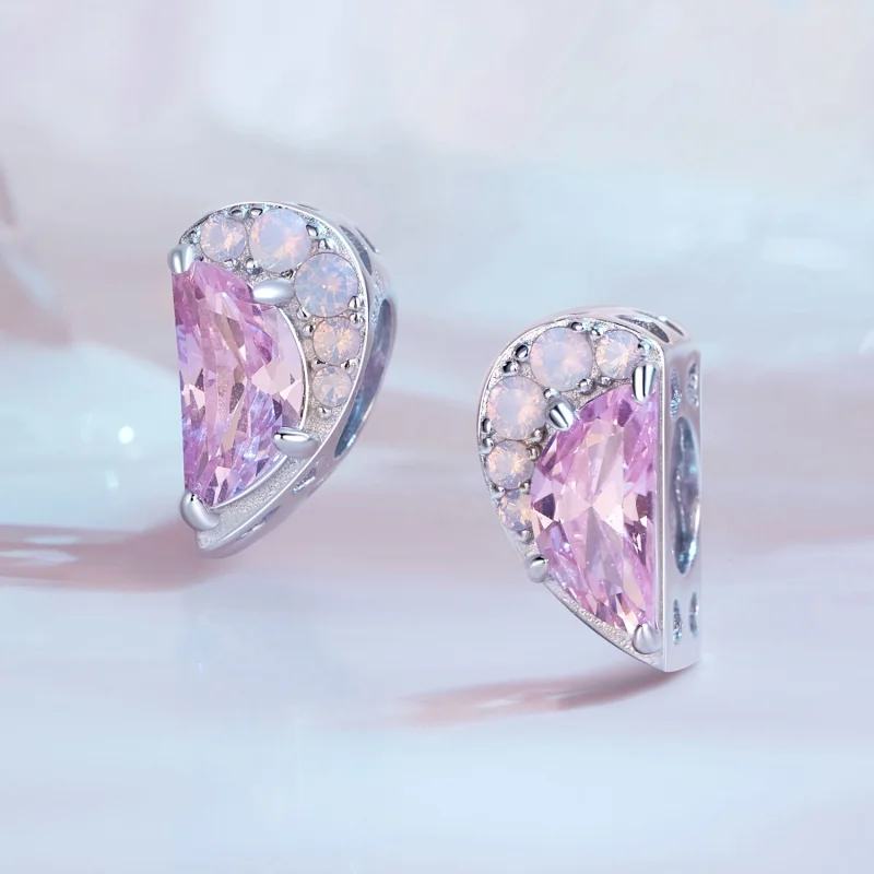 (image for) Pandora Style Pink Sisters Heart Charm - SCC2641 - View 6