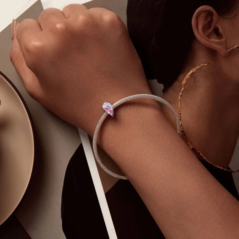 (image for) Pandora Style Pink Sisters Heart Charm - SCC2641 - View 8