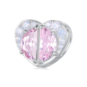 (image for) Pandora Style Pink Sisters Heart Charm - SCC2641